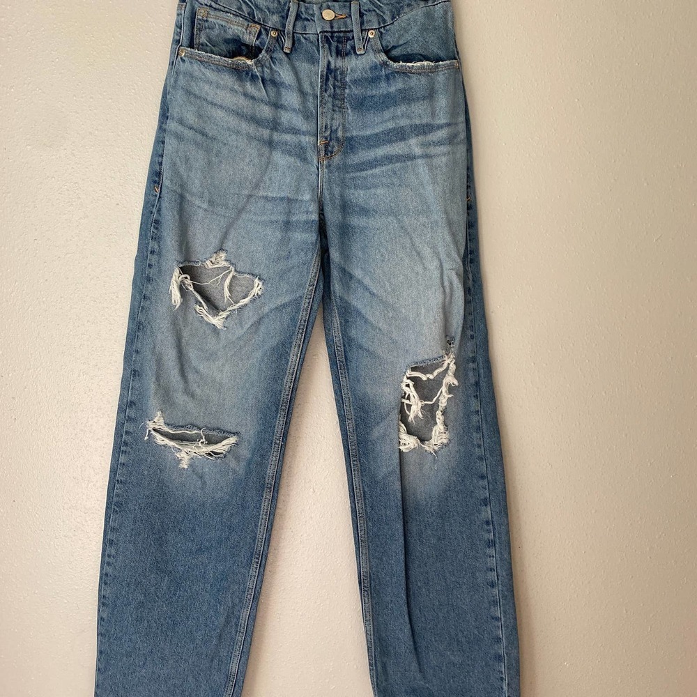 Good American High waisted straight leg jeans